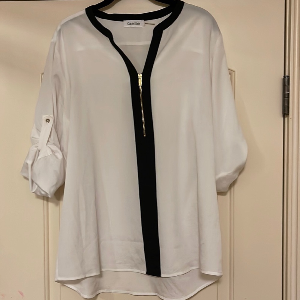 White and Black Calvin Klein Top